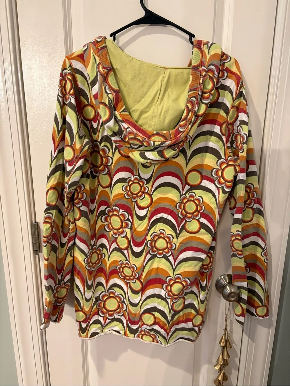 Retro Floral Hooded Sweater - Multicolor